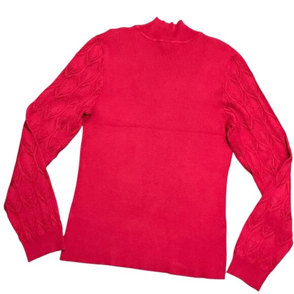 Jessica Simpson Women’s Vibrant Red Cable Knit Sweater Size XL - Picture 3 of 11